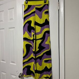 Runway 7 Purple and Yellow Patterned Pants